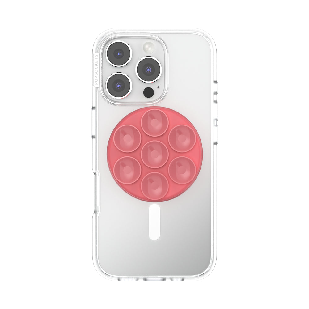 PopSockets MagSafe Suck-Up 3-in-1 Grip Stand Mount| Magnetic Phone Holder, Strong Hold on Mirrors & Flat Surfaces, for iPhone 17/16/15/14/13/12, Adapter Ring for non-MagSafe Phones & Cases - Putty
