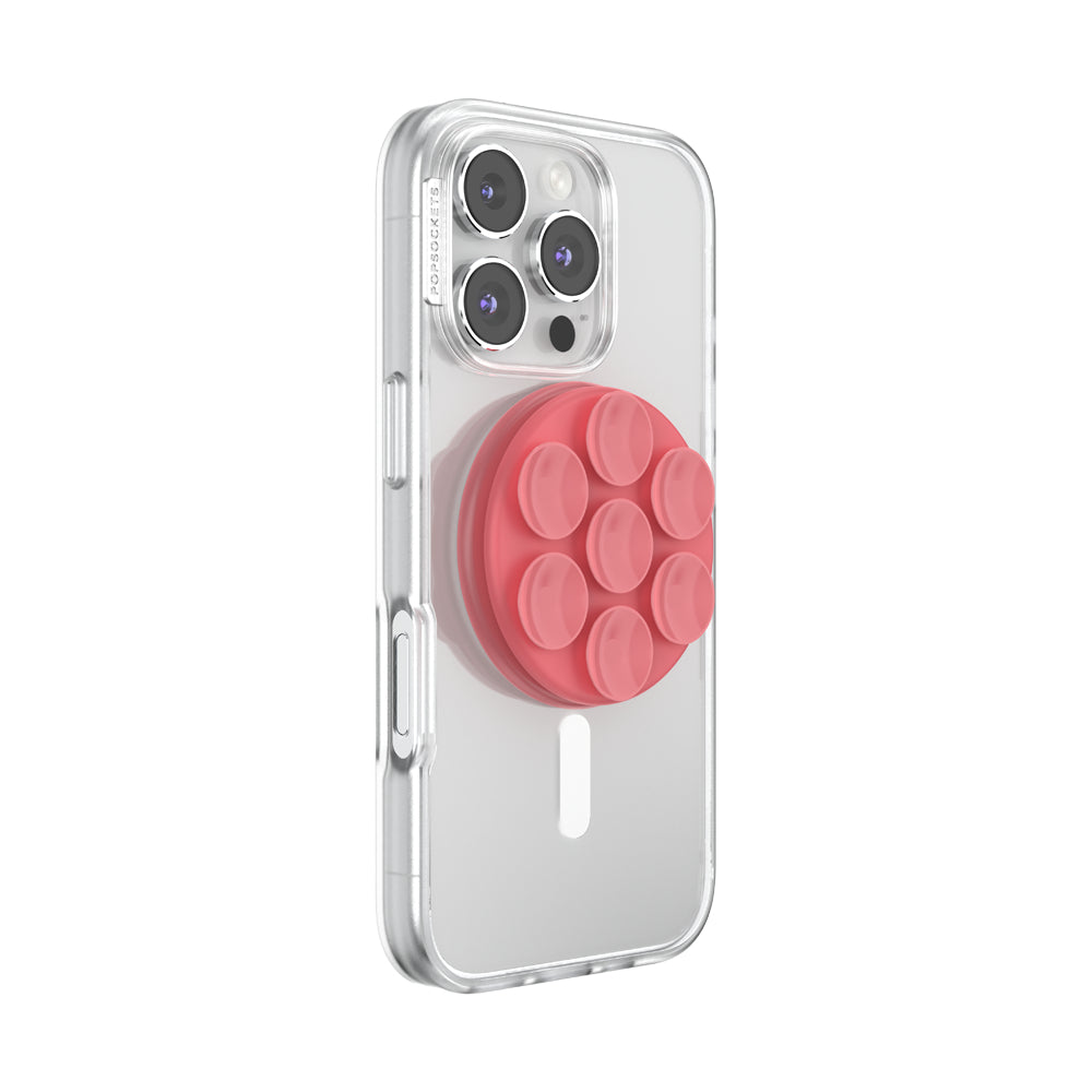 PopSockets MagSafe Suck-Up 3-in-1 Grip Stand Mount| Magnetic Phone Holder, Strong Hold on Mirrors & Flat Surfaces, for iPhone 17/16/15/14/13/12, Adapter Ring for non-MagSafe Phones & Cases - Putty