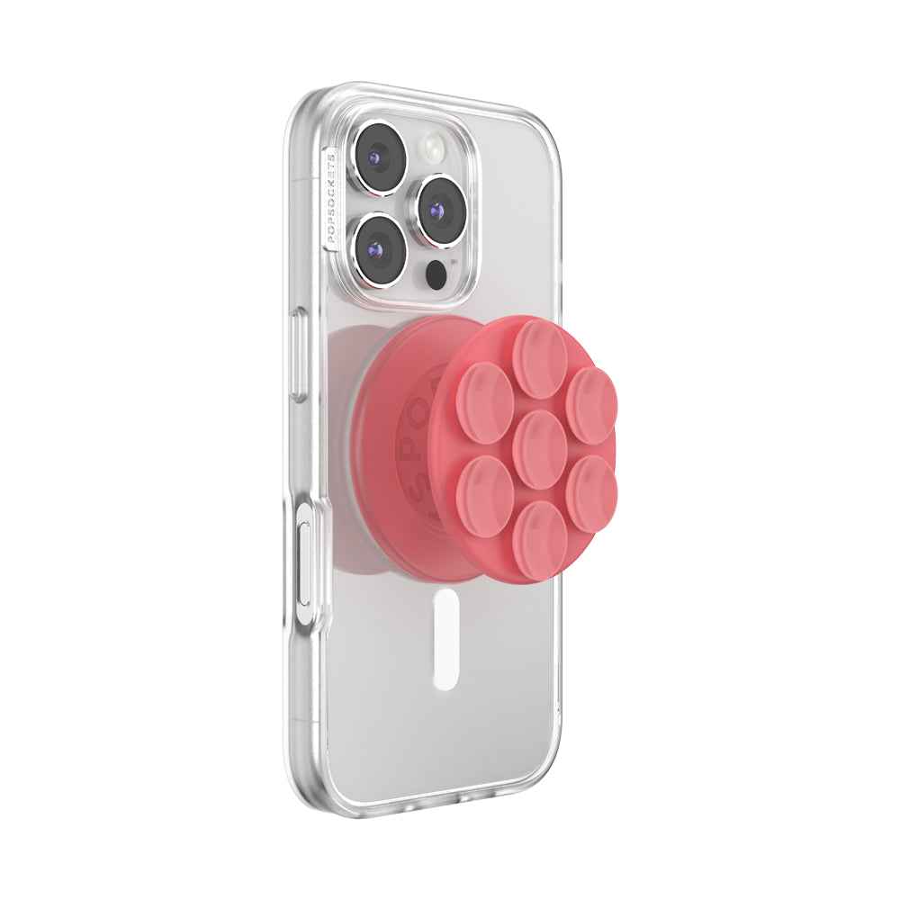 PopSockets MagSafe Suck-Up 3-in-1 Grip Stand Mount| Magnetic Phone Holder, Strong Hold on Mirrors & Flat Surfaces, for iPhone 17/16/15/14/13/12, Adapter Ring for non-MagSafe Phones & Cases - Putty