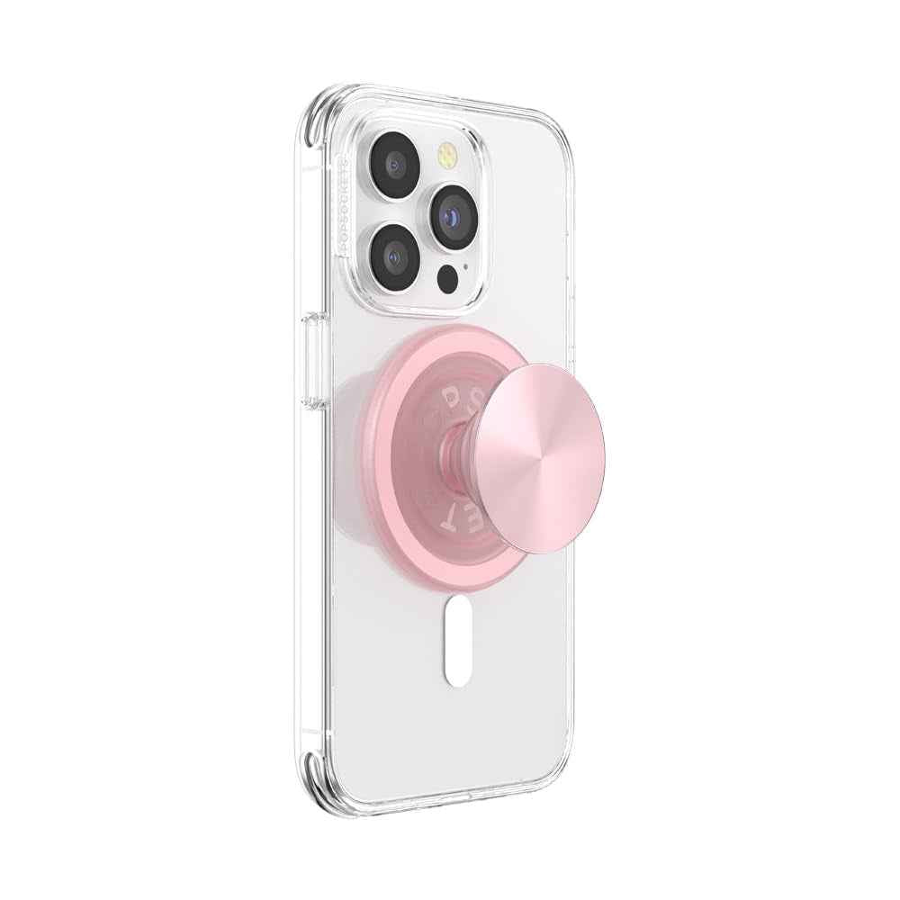 PopSockets MagSafe PopGrip Metallic| Magnetic Phone Grip & Stand, Strong Magnet, for iPhone 15/14/13/12 & MagSafe Cases, Included Adapter Ring for non-MagSafe Phones & Cases - Pinky (Copy)