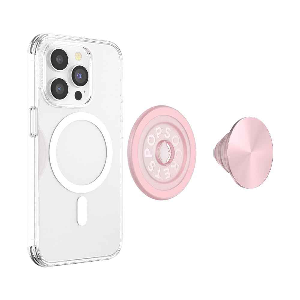 PopSockets MagSafe PopGrip Metallic| Magnetic Phone Grip & Stand, Strong Magnet, for iPhone 15/14/13/12 & MagSafe Cases, Included Adapter Ring for non-MagSafe Phones & Cases - Pinky (Copy)