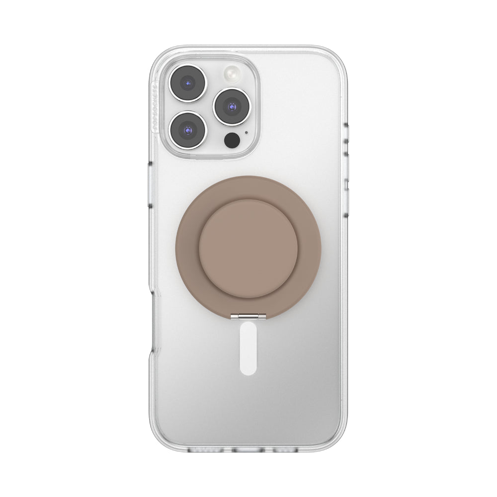 PopSockets MagSafe Kick-Out Grip & Stand| Magnetic Pop-up Phone Grip, Stable Stand, 360° Rotation, for iPhone 17/16/15/14/13/12, Included Adapter Ring for non-MagSafe Phones & Cases - Latte