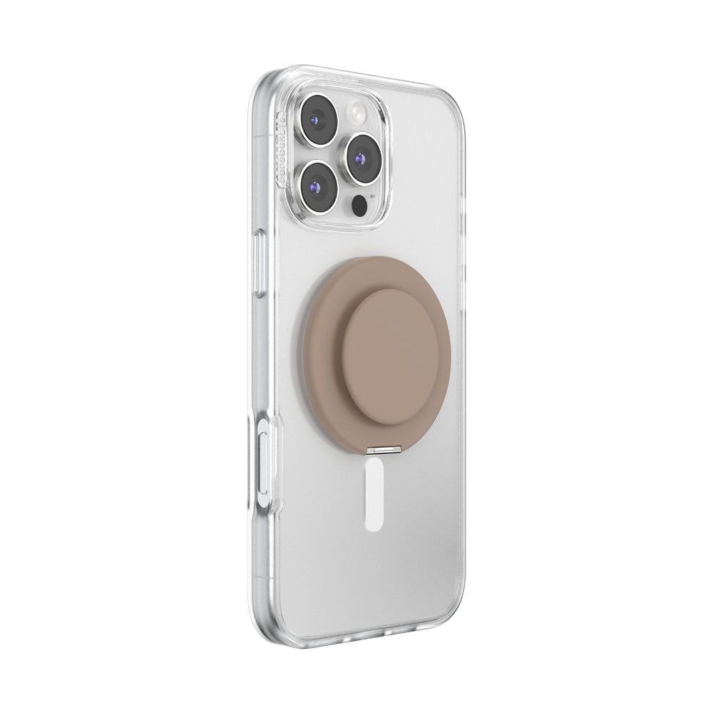 PopSockets MagSafe Kick-Out Grip & Stand| Magnetic Pop-up Phone Grip, Stable Stand, 360° Rotation, for iPhone 17/16/15/14/13/12, Included Adapter Ring for non-MagSafe Phones & Cases - Latte