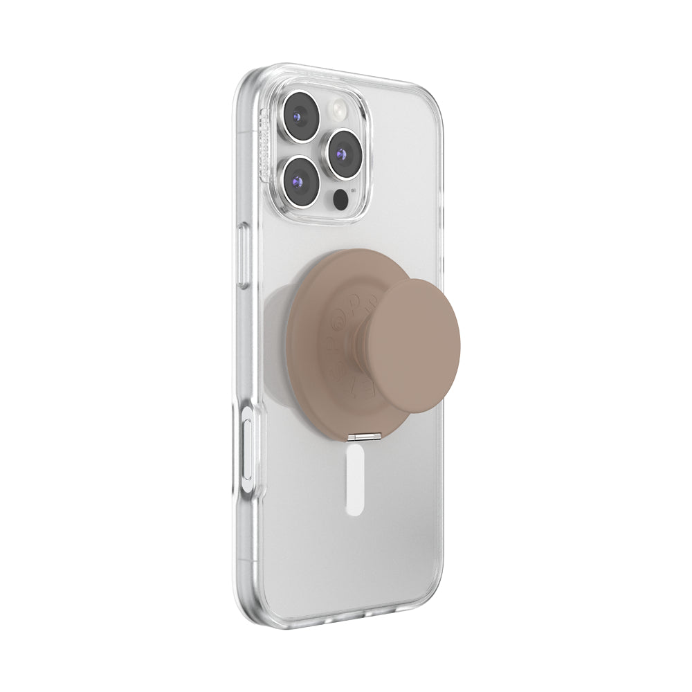 PopSockets MagSafe Kick-Out Grip & Stand| Magnetic Pop-up Phone Grip, Stable Stand, 360° Rotation, for iPhone 17/16/15/14/13/12, Included Adapter Ring for non-MagSafe Phones & Cases - Latte