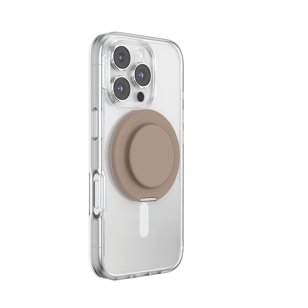 PopSockets MagSafe Kick-Out Grip & Stand| Magnetic Pop-up Phone Grip, Stable Stand, 360° Rotation, for iPhone 17/16/15/14/13/12, Included Adapter Ring for non-MagSafe Phones & Cases - Latte