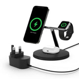 Belkin Boost Charge Pro 3-In-1 Wireless Charger Stand With Magsafe - For Apple Iphone 12 Pro Max/12 Pro/12/12 Mini, Apple Watch Series Se/6/5/4/3/2/1 & Airpods/Airpods Pro - Black