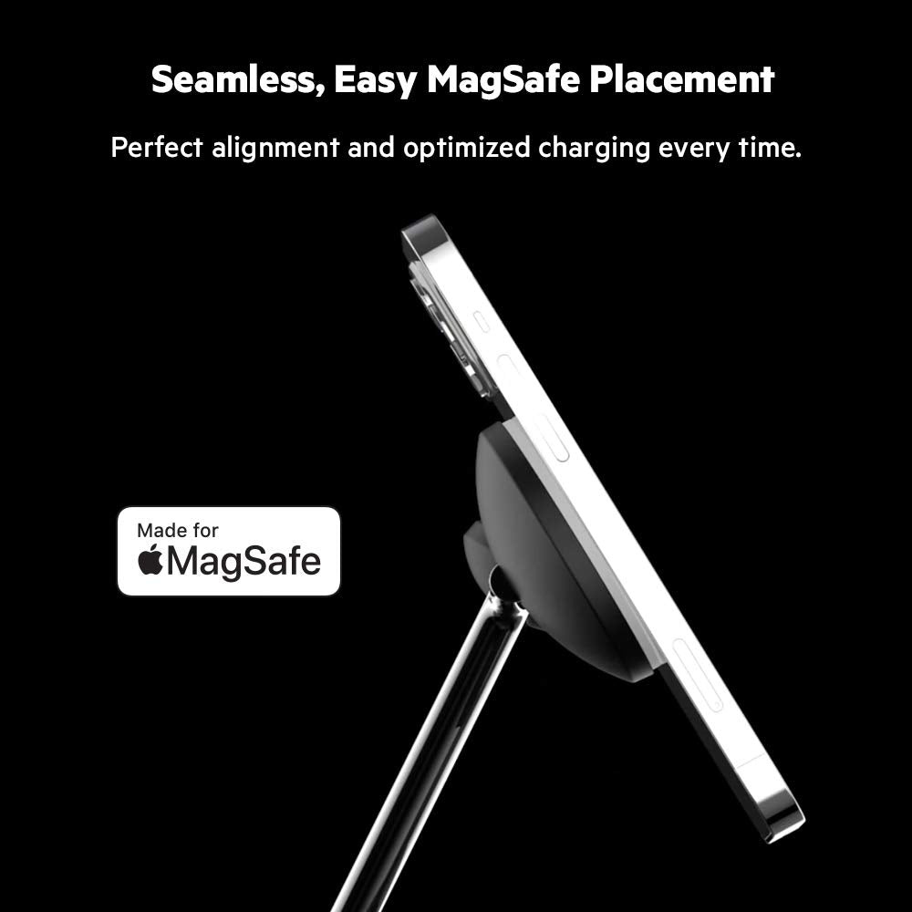 Belkin Boost Charge Pro 3-In-1 Wireless Charger Stand With Magsafe - For Apple Iphone 12 Pro Max/12 Pro/12/12 Mini, Apple Watch Series Se/6/5/4/3/2/1 & Airpods/Airpods Pro - Black