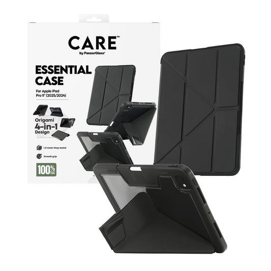 PanzerGlass Protective Case for iPad Pro 11" M4|Slim Lightweight Drop Proof Y Fold Folio Case, 360° Protection, Landscape/Portrait Mode w/ Pencil Holder, For Professionals - Black