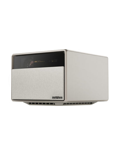 XGIMI HORIZON ULTRA 4K Long Throw Projector w/ Dolby Vision, Dual Light System, 2300 ISO Lumens, Up to 200" Screen Size, for Home/Office, 2x 12W Harman/Kardon Speakers, Smart Screen Adaptation - Beige