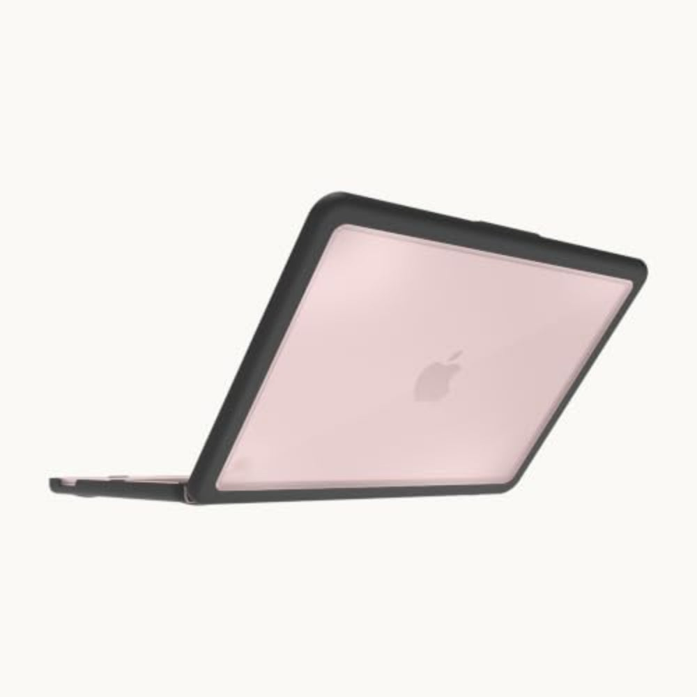 STM Dux Ultra Case for MacBook Neo | Drop Protection Rugged Clear Cover, Snap-On Easy to Install with Textured Rubber Feet, Open Hinge AirFlow Design, for Students & Professionals - Black Frame