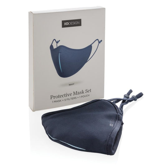 XD-Design ViralOff Protection Mask Set (1 Mask, 5 Filters, 1 Pouch) - Blue