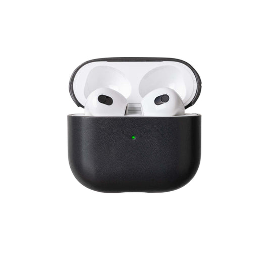 Native Union Leather Case for AirPods (3rd Gen)| Handcrafted Fully-Wrapped Genuine Italian Leather case, Compatible with Qi Wireless Chargers – for AirPods 3rd Gen (Black)