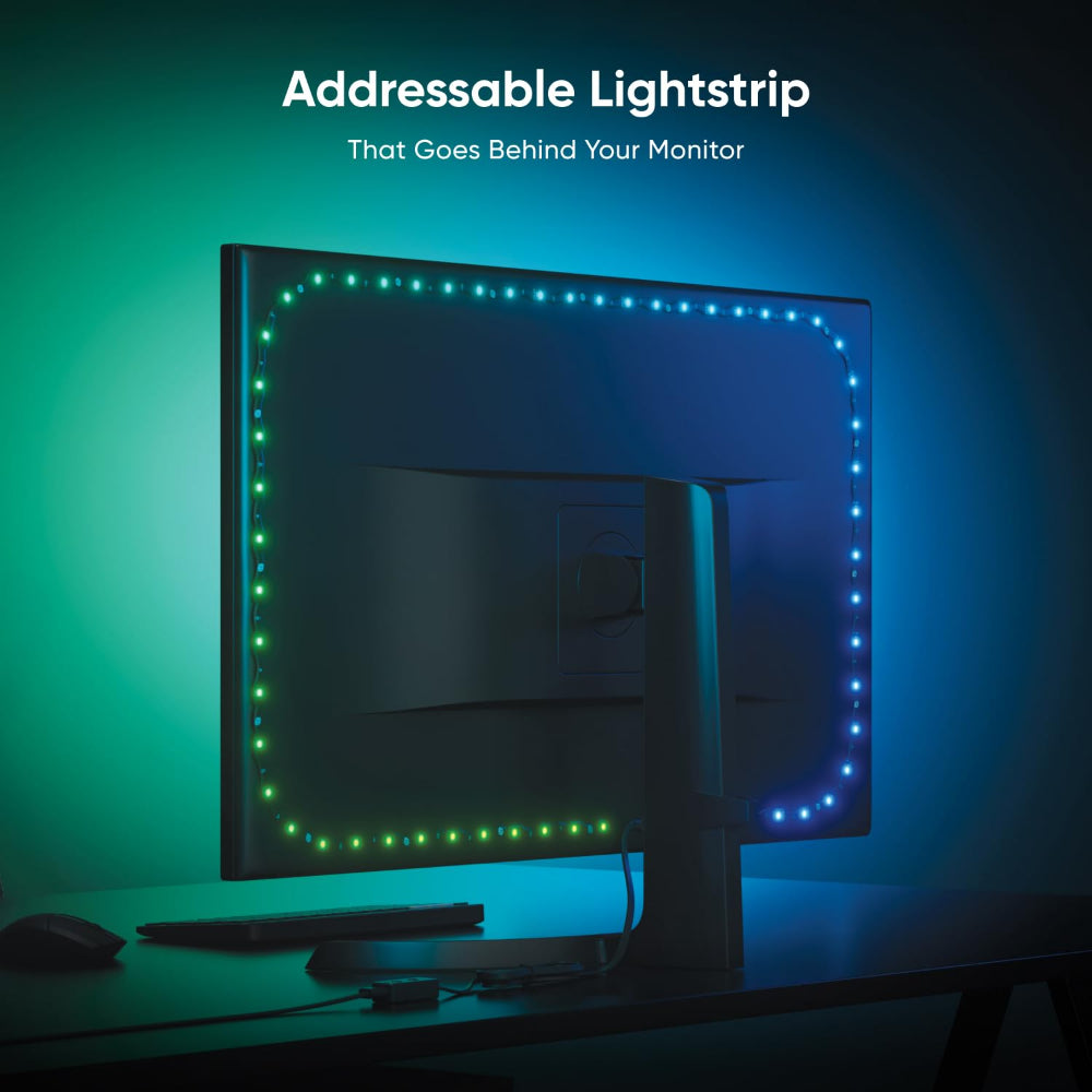 Nanoleaf PC Screen Mirror Lightstrip 2.5m, USB-C Monitor Backlight for Up to 32", Real-Time Screen Mirroring & Music Sync, 16M+ Colors, 75 RGBIC Zones, App Control, Mac & Windows Compatible