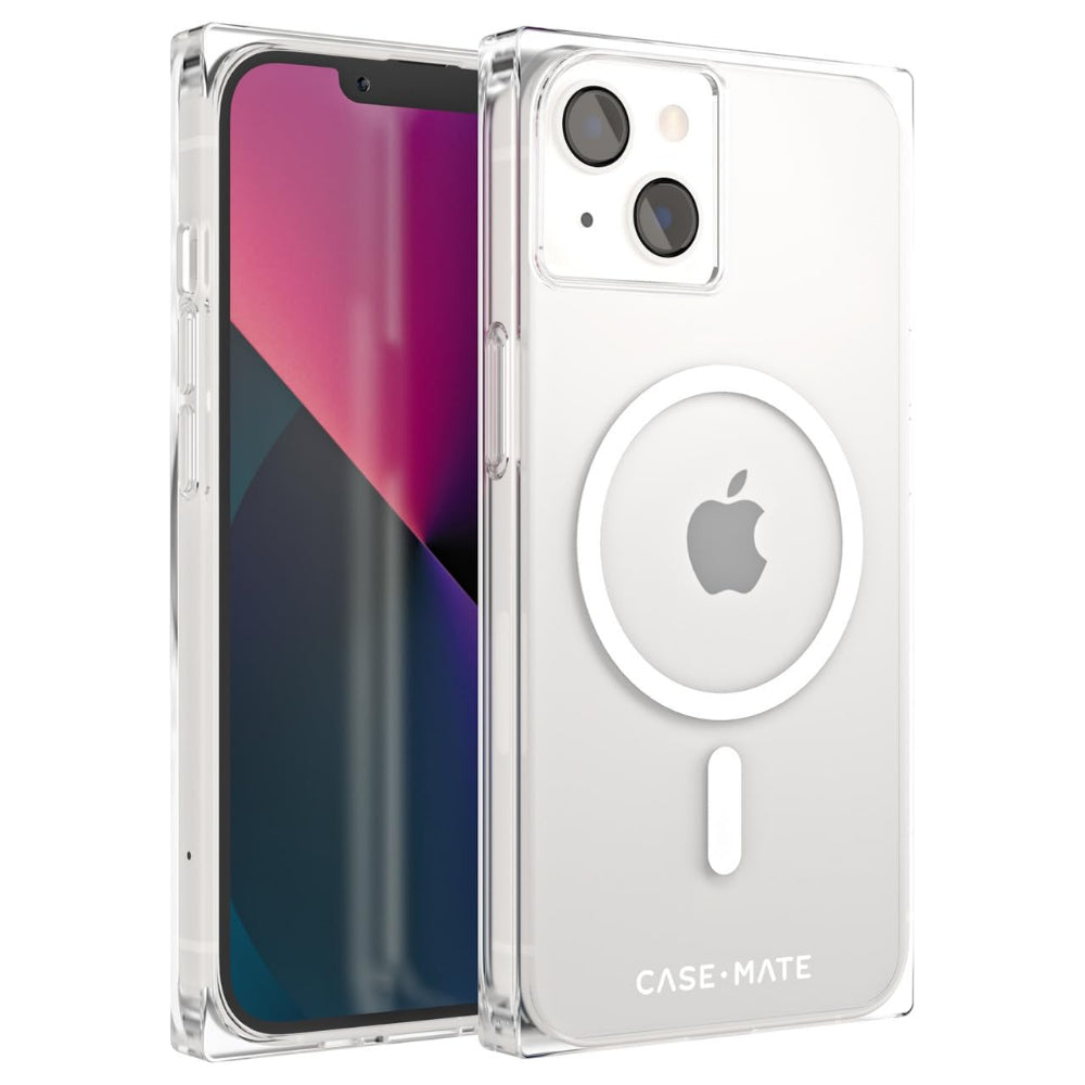 Case-mate Blox Case for Apple iPhone 14 2022 6.1" - 10-Ft Drop Protection w/ Micropel Antimicrobial Layer 1-Pc Construction, Built-in Magnet for Magsafe Wireless Charging - Clear