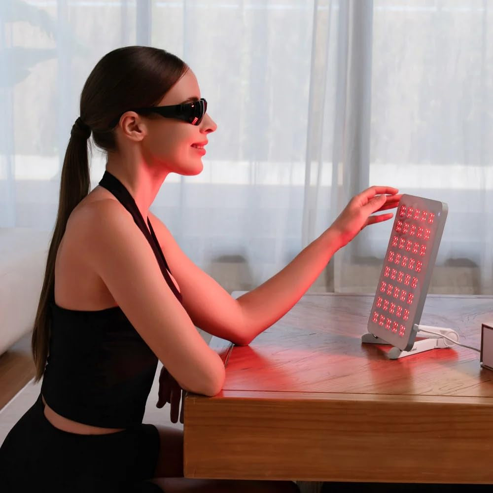 Nanoleaf Wellness Red Light Therapy Panel - Portable Therapy Machine w/ 160 LEDs, Stand & Eye Wear Included, 4 Intensity Levels & Timer| for Skin, Muscle, Joints Recovery, 10-30 Mins Quick Session