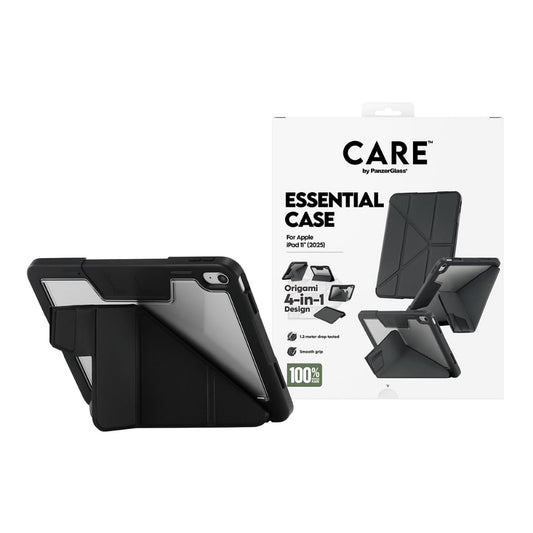 PanzerGlass Protective Case for iPad 11" A16 (2025)|Slim Lightweight Drop Proof Y Fold Folio Case, 360° Protection, Landscape/Portrait Mode w/ Pencil Holder, for Students & Professionals - Black