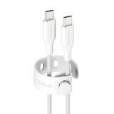 PanzerGlass USB C to USB C Cable 1.2m EMPOWER, 240W Ultra Fast Type-C Sync & Charge Heavy-Duty Braided Cable, for Macbooks, Laptops, Tablets, iPhone 17/16/15, iPads, Airpods, Silver White