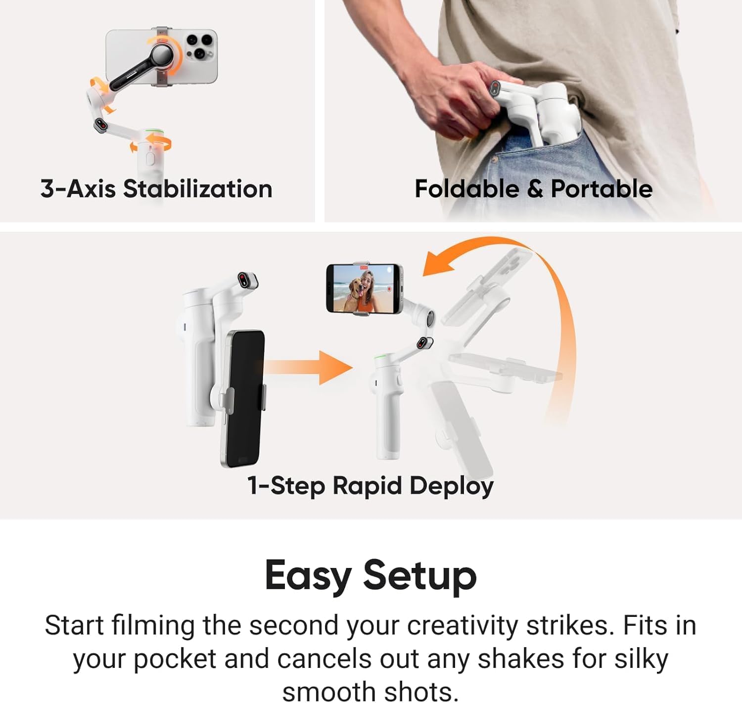 Insta360 Flow 2 Pro Gimbal — AI Tracker Bundle (Summit White)
