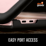 STM Dux Ultra Case for MacBook Neo | Drop Protection Rugged Clear Cover, Snap-On Easy to Install with Textured Rubber Feet, Open Hinge AirFlow Design, for Students & Professionals - Black Frame