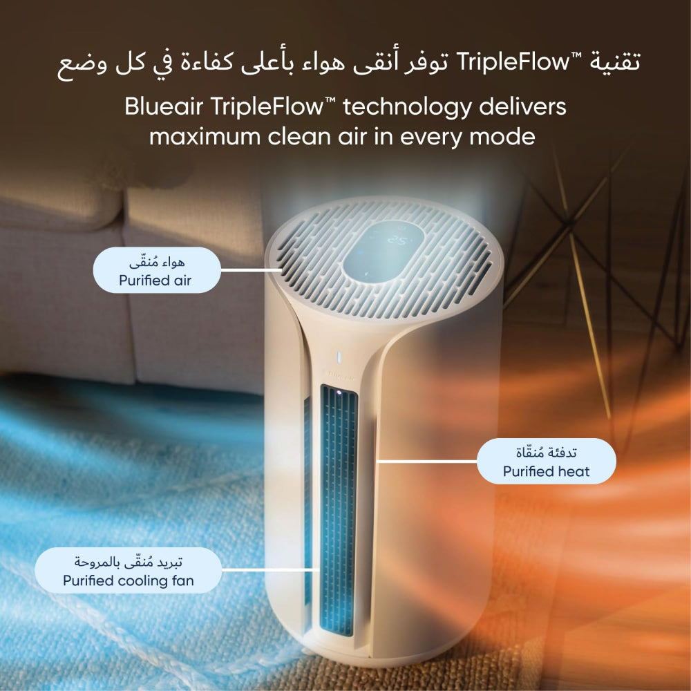 جهاز تنقية الهواء BLUEAIR ComfortPure الأقوى 3 في 1: تبريد، تدفئة، تنقية - منظف HEPASilent للمنزل، الحيوانات الأليفة، الحساسية، الغبار، الدخان، الروائح - يغطي 840 قدم مربع في 60 دقيقة - راحة طوال العام