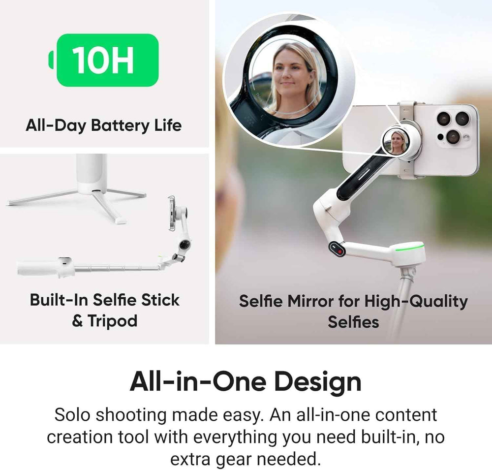Insta360 Flow 2 Pro Gimbal — AI Tracker Bundle (Refurbished)
