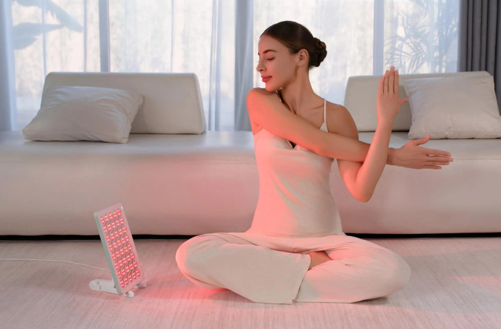 Nanoleaf Wellness Red Light Therapy Panel - Portable Therapy Machine w/ 160 LEDs, Stand & Eye Wear Included, 4 Intensity Levels & Timer| for Skin, Muscle, Joints Recovery, 10-30 Mins Quick Session