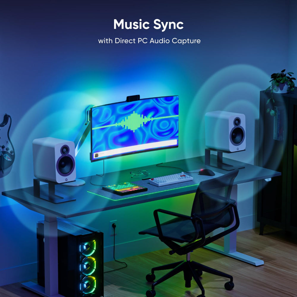 Nanoleaf PC Screen Mirror Lightstrip 2.5m, USB-C Monitor Backlight for Up to 32", Real-Time Screen Mirroring & Music Sync, 16M+ Colors, 75 RGBIC Zones, App Control, Mac & Windows Compatible