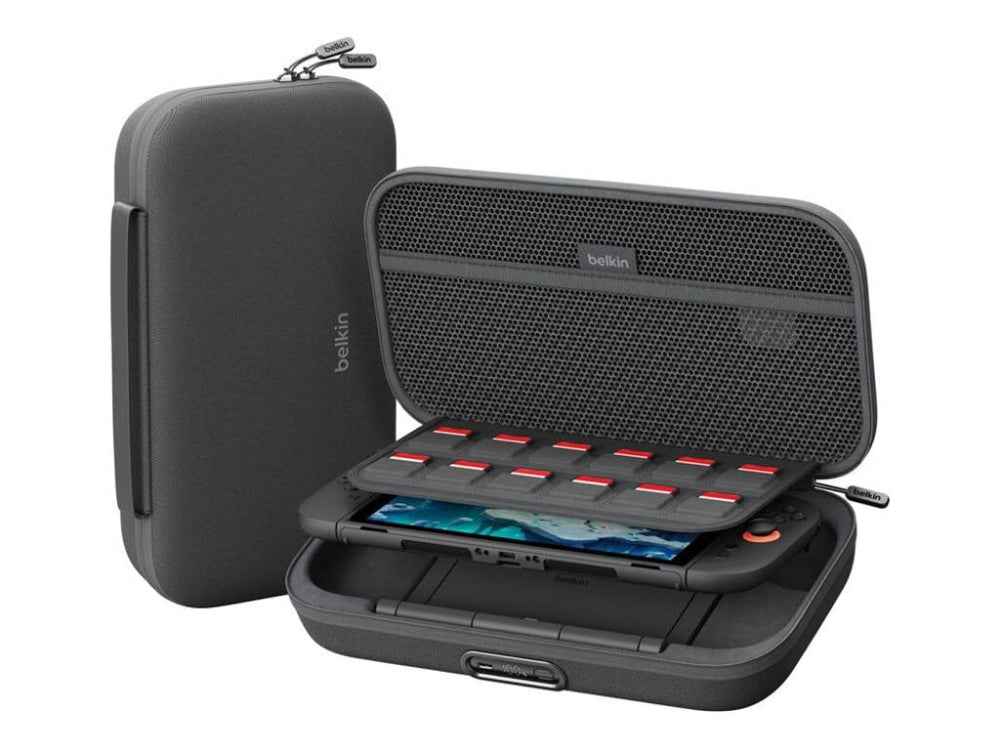 Belkin Gaming Charging Case for Nintendo Switch 2 | Non-Slip Grip for Joy-Con, 10K Removable Power Bank with Digital Display, 30W Charging, Game Storage, for Nintendo Switch 2, Charcoal