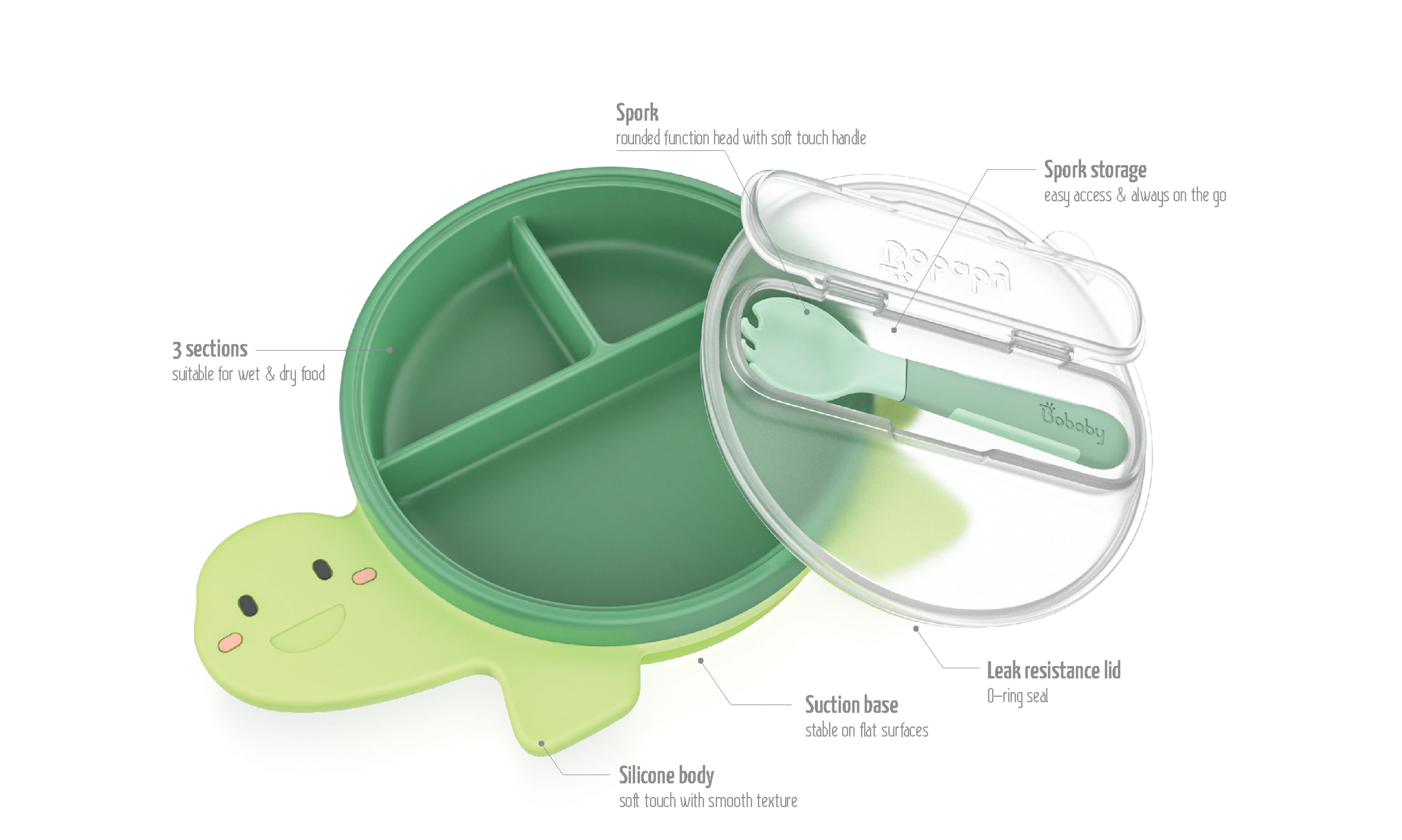 BoBaby Meal Buddies Turtle product details and features