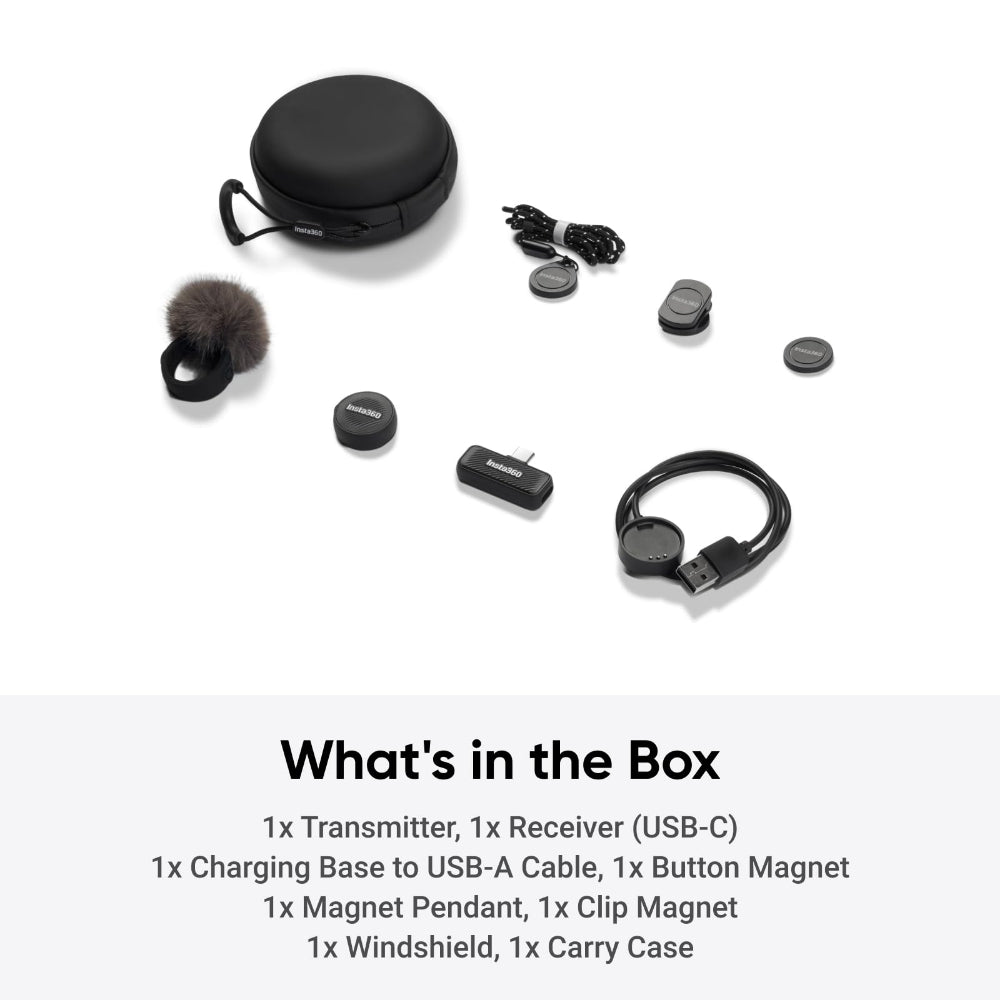 جهاز إرسال واستقبال الميكروفون Insta360 للأجهزة من النوع C و Flow2 Pro