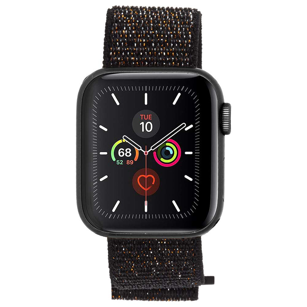 سوار نايلون من CASE-MATE مقاس 38-40 مم لساعات أبل من السلسلة 1-8 و SE - أسود (تباع ساعة أبل بشكل منفصل)