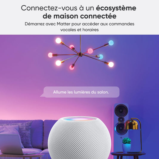 NANOLEAF Essentials Matter E27 Smart A60 Bulb 800Lm 2700K-6500K 220V-240V Wifi 4 Pack White