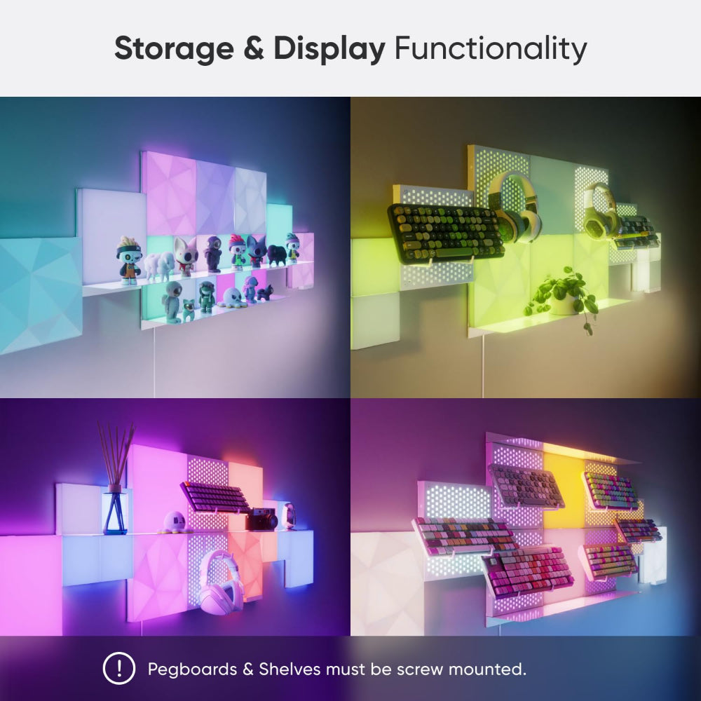مجموعة إضافات مكعبات نانوليف للوحة التثبيت، عبوة واحدة، لون أبيض