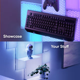 مجموعة نانوليف كومبو كبيرة الحجم (4 مربعات كبيرة، 4 مربعات صغيرة، لوح مقوى، رف) 10 قطع، لون أبيض