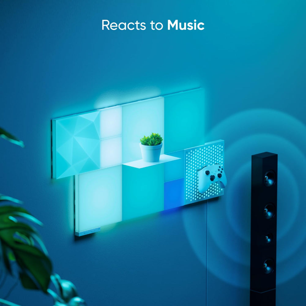 مجموعة نانوليف كومبو كبيرة الحجم (4 مربعات كبيرة، 4 مربعات صغيرة، لوح مقوى، رف) 10 قطع، لون أبيض