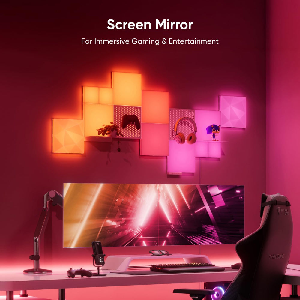 مجموعة نانوليف كومبو كبيرة الحجم (4 مربعات كبيرة، 4 مربعات صغيرة، لوح مقوى، رف) 10 قطع، لون أبيض