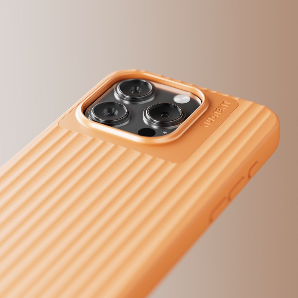 NUDIENT iPhone 15 Pro - Bold Case Charcoal - Tangerine Orange