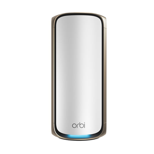 NETGEAR Orbi 970 Series Quad-Band WiFi 7 Mesh Router (RBE971S), Covers Up to 3,300 sq. ft., 200 Devices, 10 Gig Internet Port, Expandable to Create A Mesh System, BE27000 802.11be (Up to 27Gbps) - White