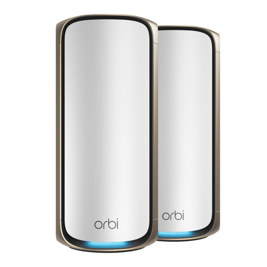 NETGEAR Orbi 970 Series Quad-Band WiFi 7 Mesh Network System RBE972S, Router + 1 Satellite Extender, Covers Up to 6,600 sq. ft., 200 Devices, 10 Gig Internet Port, BE27000 Up to 27Gbps - Black