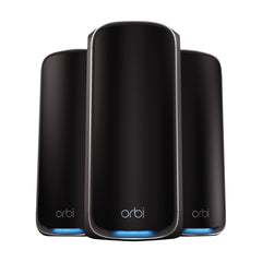 NETGEAR Orbi Quad-Band Mesh Wifi Wifi 7 Mesh 27Gbps 3-Pack Black