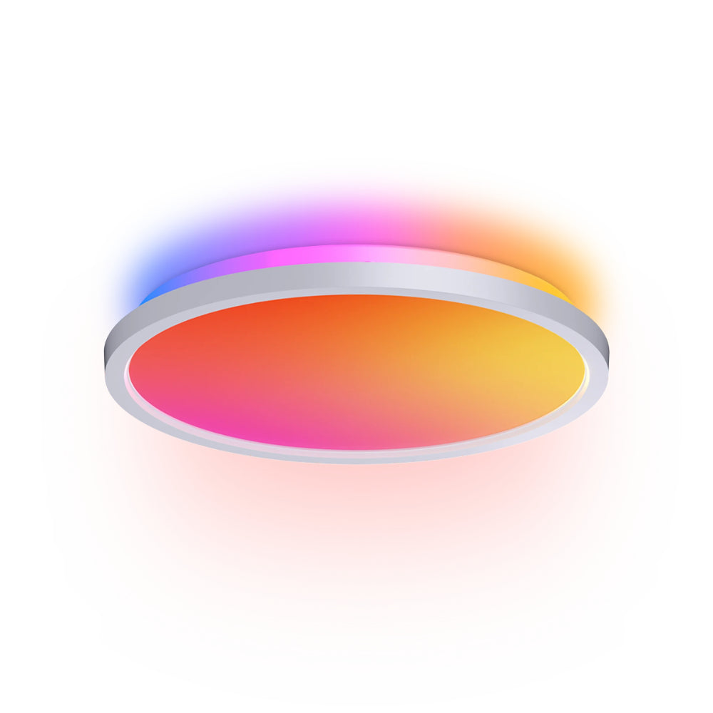 Nanoleaf Smart Multicolor Ceiling Light | Matter Wi-Fi, 2600 Lumens, 16M+ Colors, Dual-Sided Ambient Halo Flush Mount, 2700-6500K Tunable White, Music Sync, Screen Mirror, App & Voice Control, White