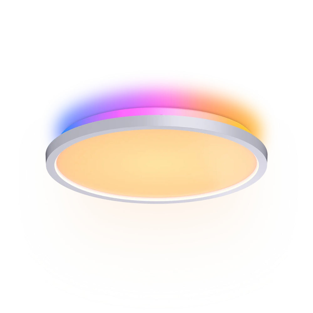 Nanoleaf Smart Multicolor Ceiling Light | Matter Wi-Fi, 2600 Lumens, 16M+ Colors, Dual-Sided Ambient Halo Flush Mount, 2700-6500K Tunable White, Music Sync, Screen Mirror, App & Voice Control, White