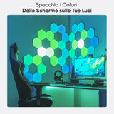 مجموعة نانوليف شيبس هيكساغونز للمبتدئين - نظام لوحة LED ذكي يعمل بتقنية الواي فاي مع مُحلل موسيقي مرئي - عبوة من 9 قطع - أبيض