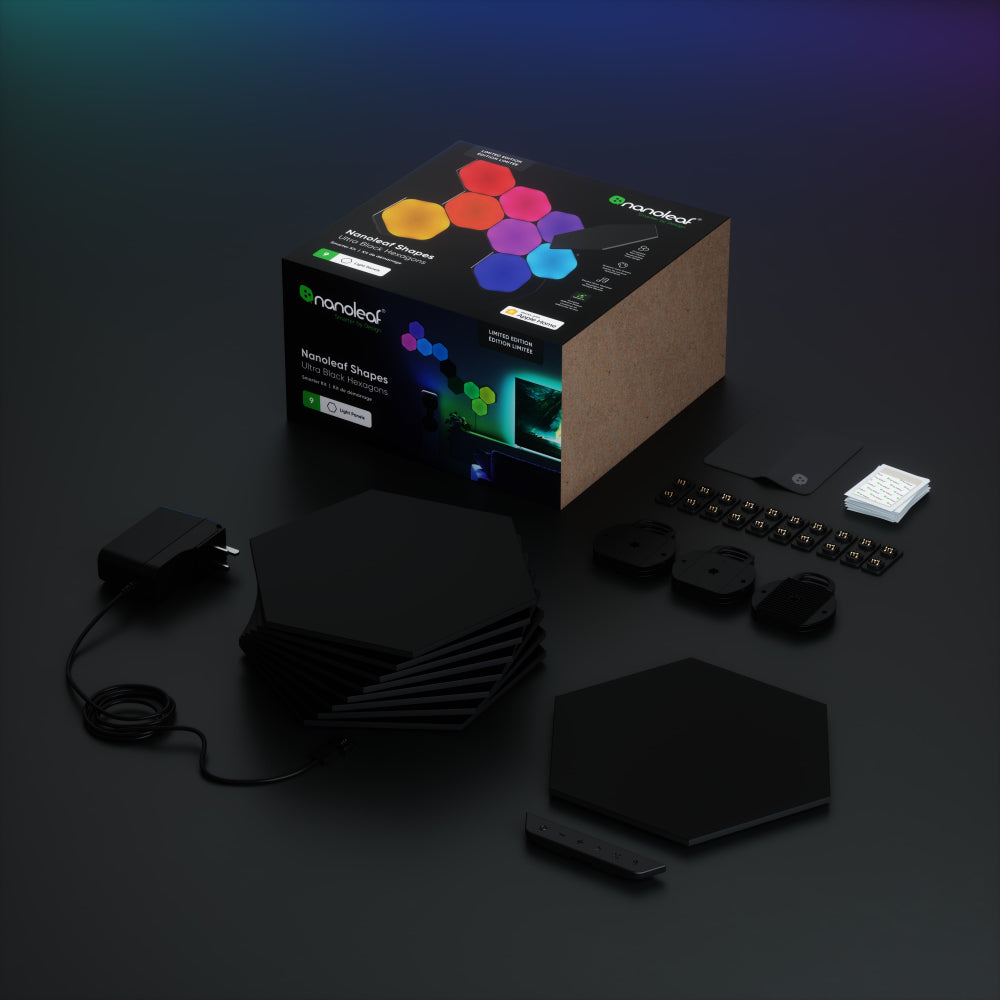 NANOLEAF Shapes Hexagon 9 Panels Starter Kit Limited Edition Ultra Black