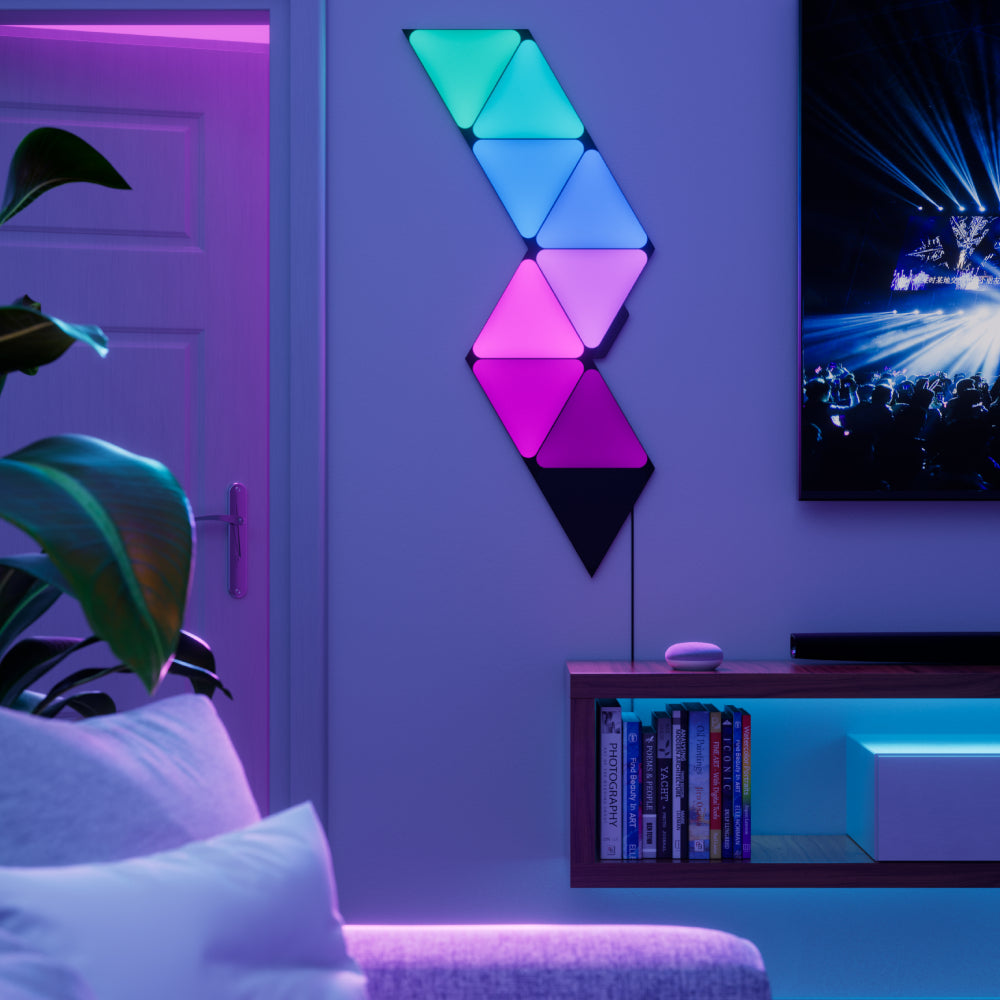 NANOLEAF Shapes Triangles Ultra Black Expansion Pack - Smart WiFi LED Panel System w/ Music Visualizer - 3 Pack - Black - controller not included