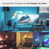 مجموعة نانوليف ترايانجلز ميني للمبتدئين - نظام لوحة LED ذكي يعمل بتقنية الواي فاي مع مُحلل موسيقي مرئي - عبوة من 9 قطع - أبيض