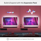 NANOLEAF Shapes Triangles Mini Expansion Pack - Smart WiFi LED Panel System w/ Music Visualizer - 10 Pack - White - controller not included
