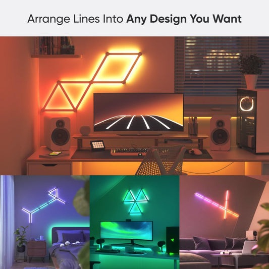 NANOLEAF Lines Expansion Kit - Smart WiFi LED Panel System w/ Music Visualizer - 3 Pack - White
