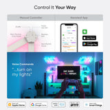 مجموعة توسيع خطوط NANOLEAF - نظام لوحة LED ذكي يعمل بتقنية WiFi مع مُحلل موسيقي مرئي - عبوة من 3 قطع - أبيض