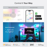 NANOLEAF Lines Squared Expansion Kit - Smart WiFi LED Panel System w/ Music Visualizer - 3 Pack UK - White